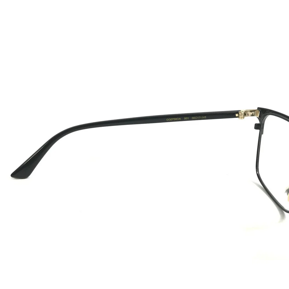 Gucci Eyeglasses Frames GG0756OA 001 Matte Black Rectangle Asian Fit 56-17-145
